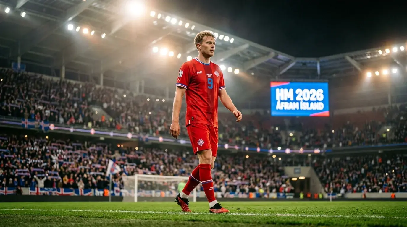 Erling Haaland í norska landsliðsbúningnum fyrir leik gegn Senegal á HM 2026
